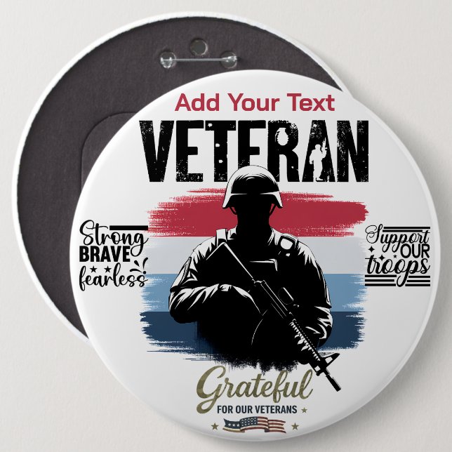 #4 Dankbar für unsere Veteranen  Button (Vorne & Hinten)