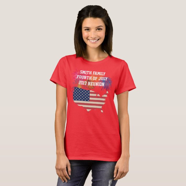 4. des Juli-Familien-Wiedersehen-Shirts T-Shirt (Vorne ganz)