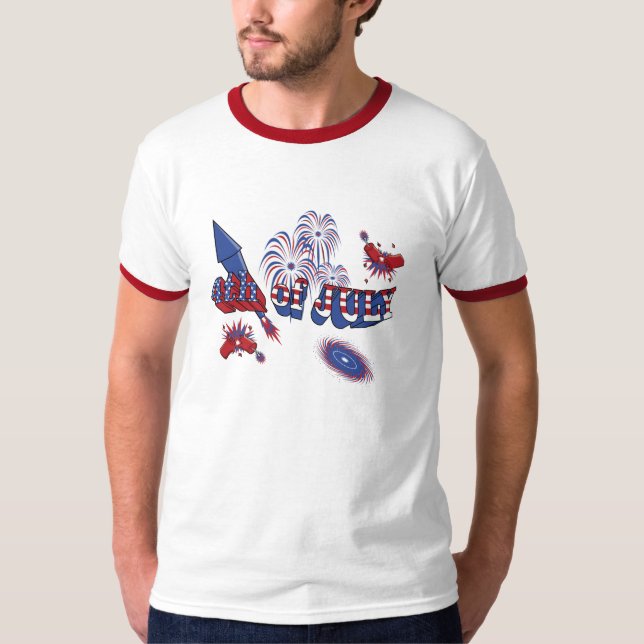 4. des Juli-Feuerwerk-T - Shirt (Vorderseite)