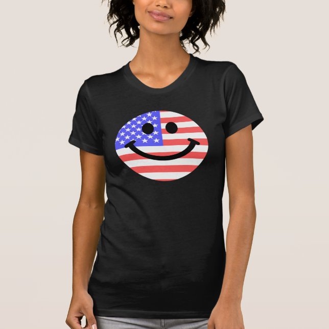 4. des Juli-Flaggegesichtes T-Shirt (Vorderseite)