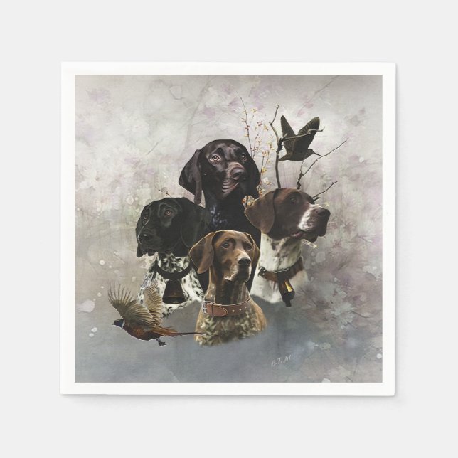 4 Deutsche Kurzzeigerfarben Serviette (Vorderseite)