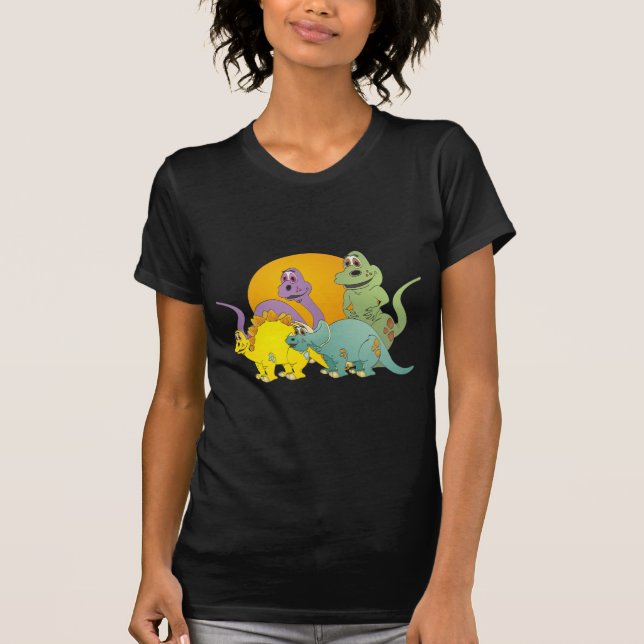 4 Dinosaur-Freunde T-Shirt (Vorderseite)
