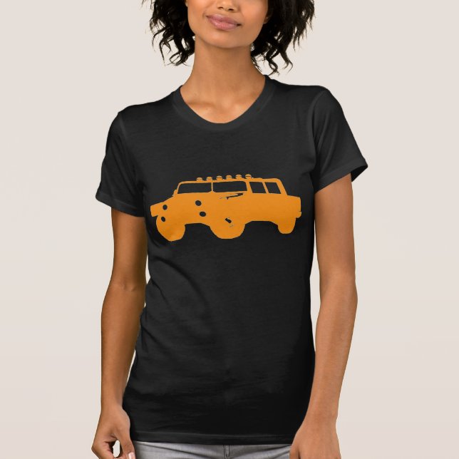 4 durch 4 Orangen-Fahrzeug-T-Shirt T-Shirt (Vorderseite)