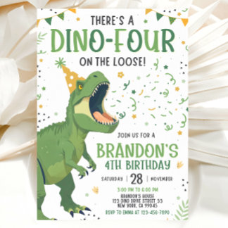 4. Einladung zum Dinosaurier-Geburtstag