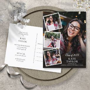 4 Einladung zur Fotocollage Graduation Party Postkarte