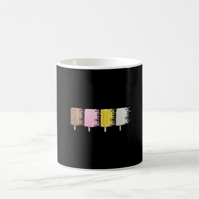 4 Eis - gelb, rosa, grau, braun Kaffeetasse (Mittel)