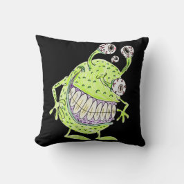 4 eyed green alien monster kissen