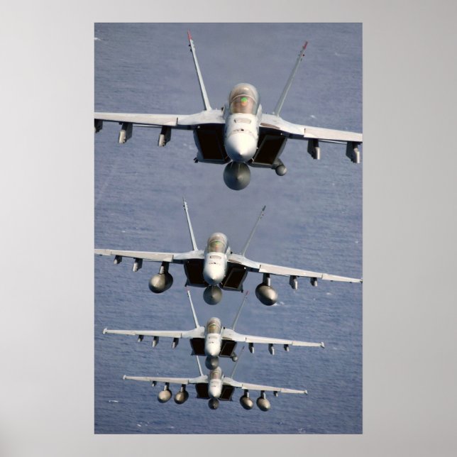 4 FA-18 Super Hornets Print Poster (Vorne)