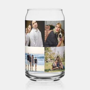 4 Familienfoto-Collage individuell Dosenglas