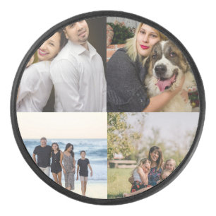 4 Familienfoto-Collage individuell Eishockey Puck