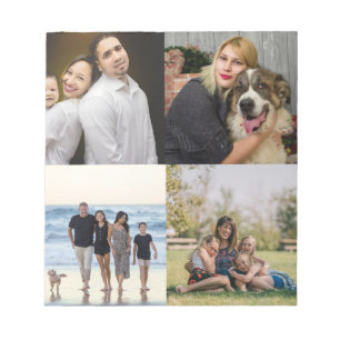 4 Familienfoto-Collage individuell Notizblock