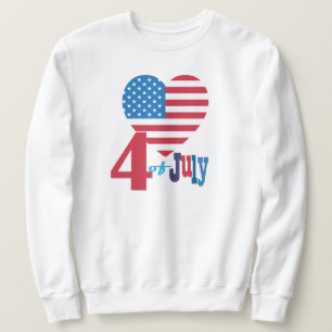 4. Flaggen-Herz-Flaggen-Feuerwerke Julis der Sweatshirt