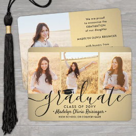 4 Foto Abschluss Collage Black und Gold Ombre Ankündigung
