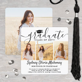 4 Foto Abschluss Collage Einfache Elegante Skripte Ankündigung