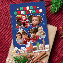 4 Foto abstrakte Bilderrahmen Collage Weihnachtspo Feiertagskarte