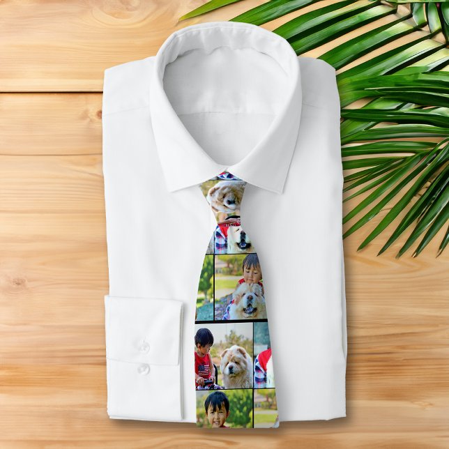 4 Foto - benutzerdefinierte Collage-Farbe Krawatte (personalized photo collage necktie)