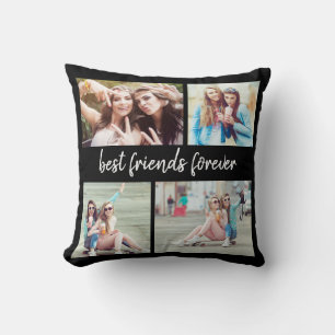 4 Foto Best Friends Forever Black Kissen