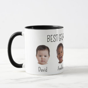 4 Foto Best Grandma Foto Schwarzer Text Weiße Tass Tasse