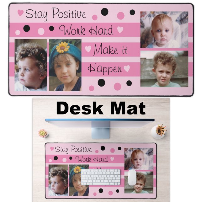 4 Foto bleibe positiv rosa und schwarz Schreibtischunterlage (Von Creator hochgeladen)