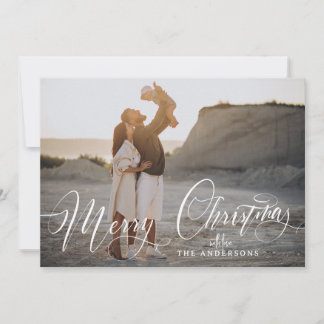 4 Foto Boho Arch Handgeschriebenes Script Holiday  Feiertagskarte