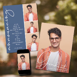 4 Foto Collage Abschluss Blue Ankündigung