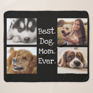 4 Foto Collage Beste Hund-Mama je einzigartig Schw Sherpadecke