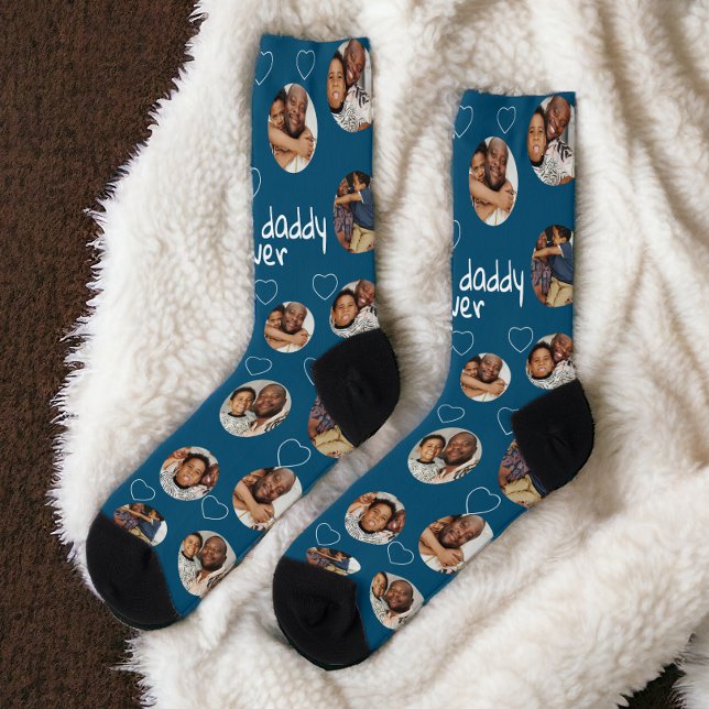 4 Foto Collage Bester Daddy je Socken (4 Photo Collage Best Daddy Ever Socks from Ricaso. Add your own photographs, custom made. )