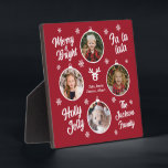 4 Foto Collage Christmas Baubles Red Plaque Fotoplatte<br><div class="desc">Perfektes Geschenk,  um eine festliche Touch zu jedem Weihnachtsgeschenk,  das Sie geben hinzuzufügen. 6 Foto Collage Oma Ornamente Weihnachten Rot</div>