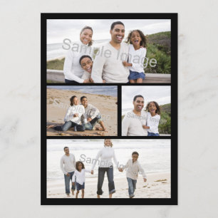 4-Foto Collage Flat Grußkarte oder Einladung