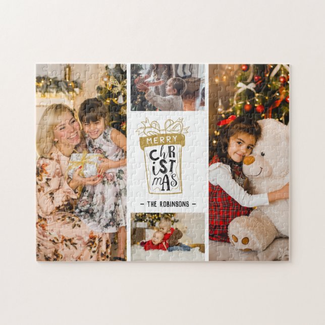 4 Foto Collage Frohe Weihnachtsgeschenke Individue (Horizontal)