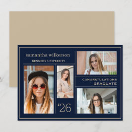 4 Foto Collage Gratulation Graduate Mitteilungskarte