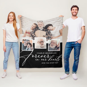 4-Foto-Collage Handgeschrieben Für immer in unsere Fleecedecke