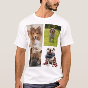 4 Foto Collage Hunde Liebhaber Haustier T-Shirt