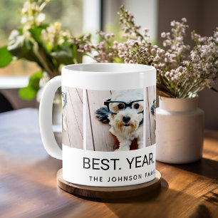 4-Foto-Collage Minimalist - Bestes Jahr Aller Zeit Kaffeetasse