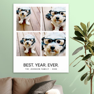 4-Foto-Collage Minimalist - Bestes-Jahr-aller-Zeit Poster