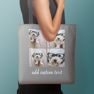 4-Foto-Collage - Modern, Minimal Quadrat Tasche