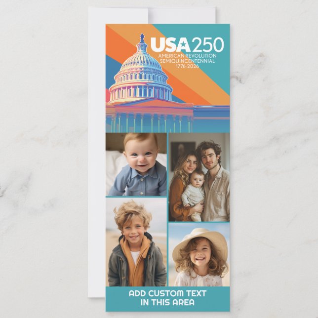4 Foto Collage - USA 250 Hauptstädte Dome Amerika Einladung (Vorderseite)