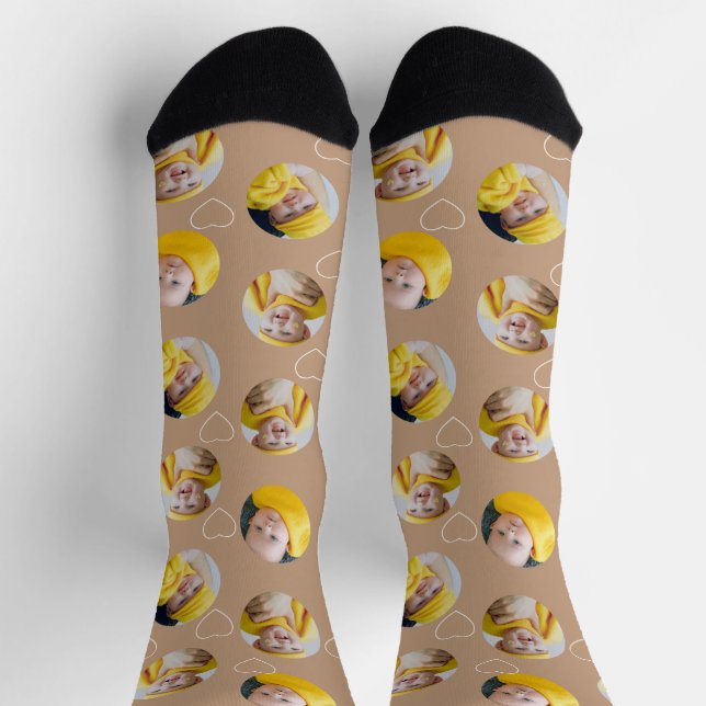4 Foto-Collage Vorlage Mach dein eigenes Spaß Socken (Oben)