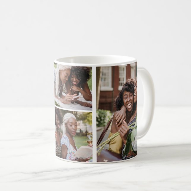 4-Foto-Collage-Vorlage personalisiert Kaffeetasse (VorderseiteRechts)