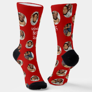 4 Foto Collage Welten Bester Vater Socken