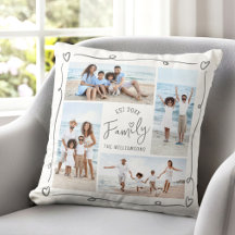 4 Foto Familienjahr Est Grau Handgezeichnete Doodl