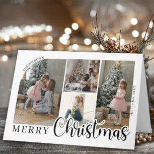 4 Foto Frohe Weihnachten Bold Script Foto Karte