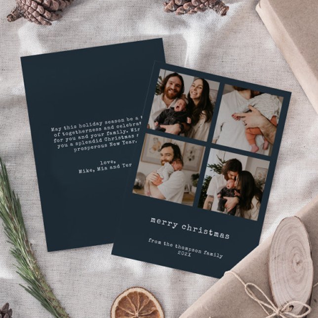 4 Foto Frohe Weihnachten Dunkelblauer Weihnachtska (Von Creator hochgeladen)