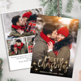 4 FOTO Frohe Weihnachten Gold Sparkle Gruß