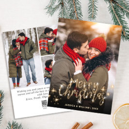 4 FOTO Frohe Weihnachten Gold Sparkle Gruß Holi