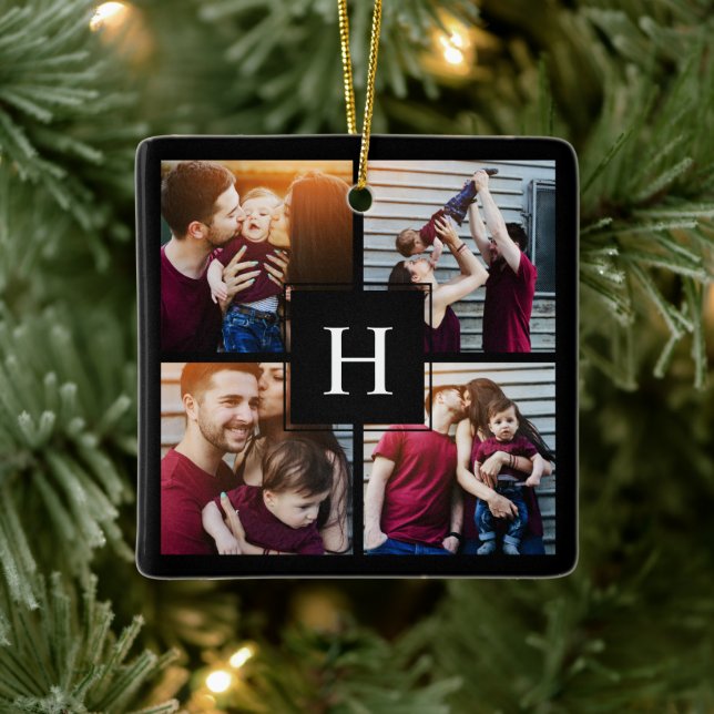 4 Foto Galerie Mit Monogramm Keramikornament (Baum)