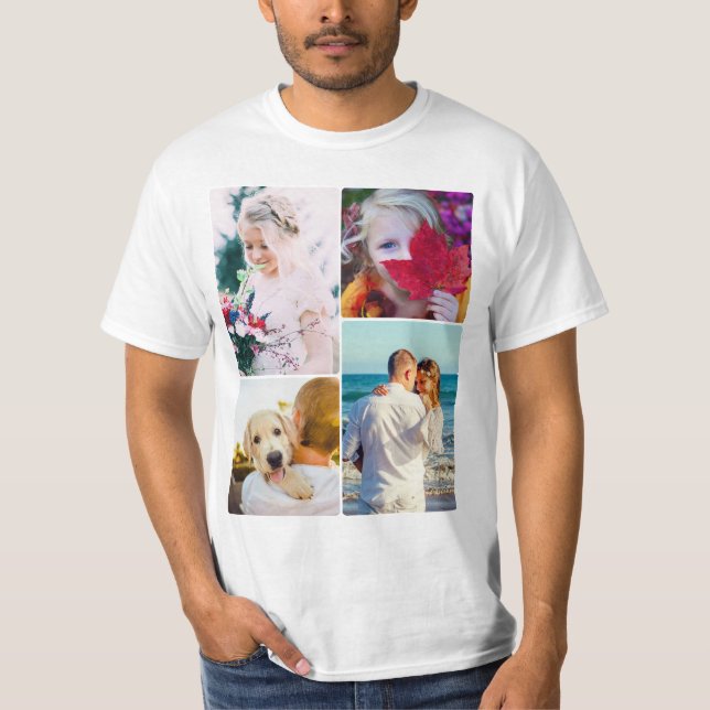 4 Foto gerundete Vorlage T-Shirt (Vorderseite)