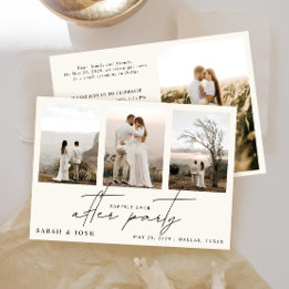 4 Foto glücklich je nach Party Creme Hochzeit Ankündigung