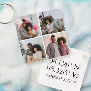 4 Foto GPS Koordiniert Personalisierten Schlüssela Schlüsselanhänger