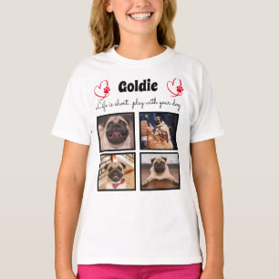 4-Foto-Hundehalsband-Collage - benutzerdefinierte  T-Shirt